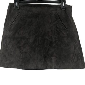 BLANKNYC Denim Suede Leather Mini Skirt Charcoal G